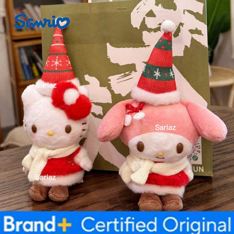 Sanrio New My Melody Plush Doll Keychain Christmas Series Hello Kitty Stuffed Keyring Kawaii Melody Backpack Pendant Sweet Gifts H251225