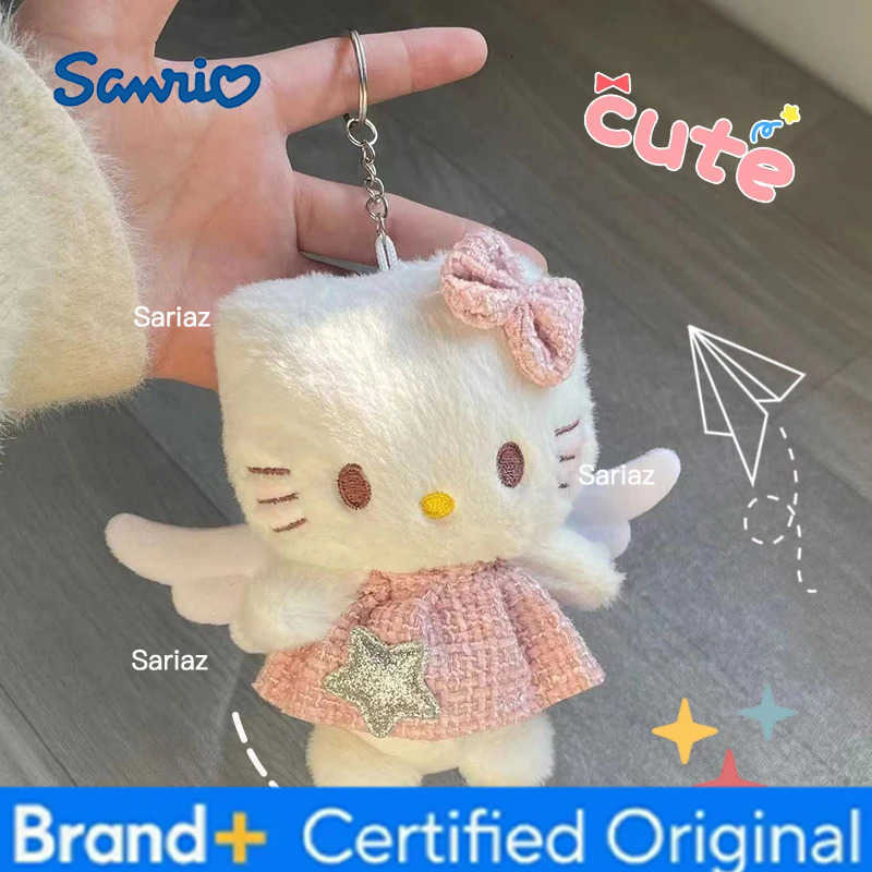 Sanrio Plush Keychain Hello Kitty Cute Cartoon Bag Pendant Car Phone Keyring For Backpack Hanging Accessories Women Xmas Gifts H251225