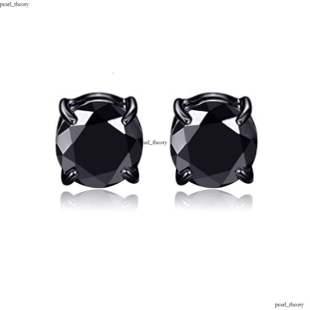 Sterling Silver Gold-Plated Ear Clip Fashion Labret Flat VVS Moissanite Earrings Stud Wedding Magnet Piercing Jewelry