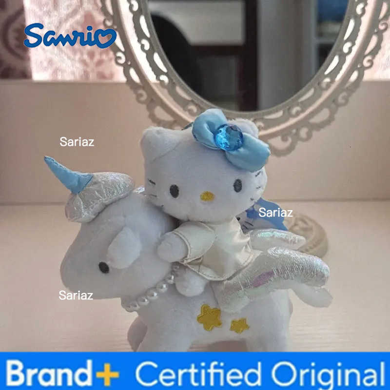 Sanrio Hello Kitty Riding Unicorn Plush Toys Doll cute cartoon Keychain Exquisite backpack decoration Christmas gift H251225