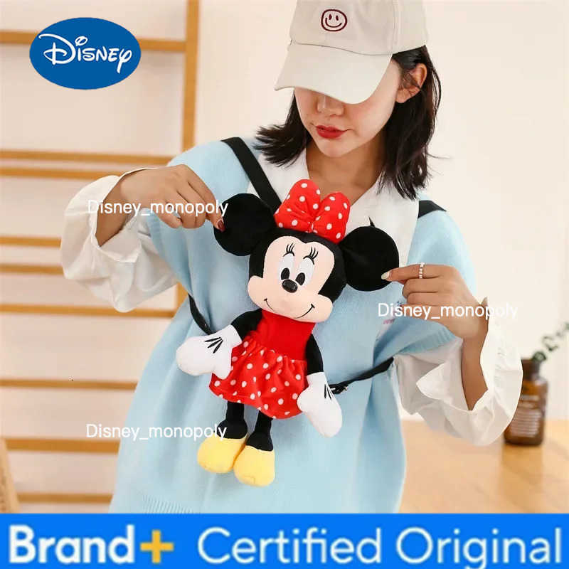 Disney Minnie Mouse Mickey Mouse Plush Toys Backpack 30cm Cartoon Plush Shoulder Bag Soft Stuffed Dolls Boy Girl Birthday Gifts H251225