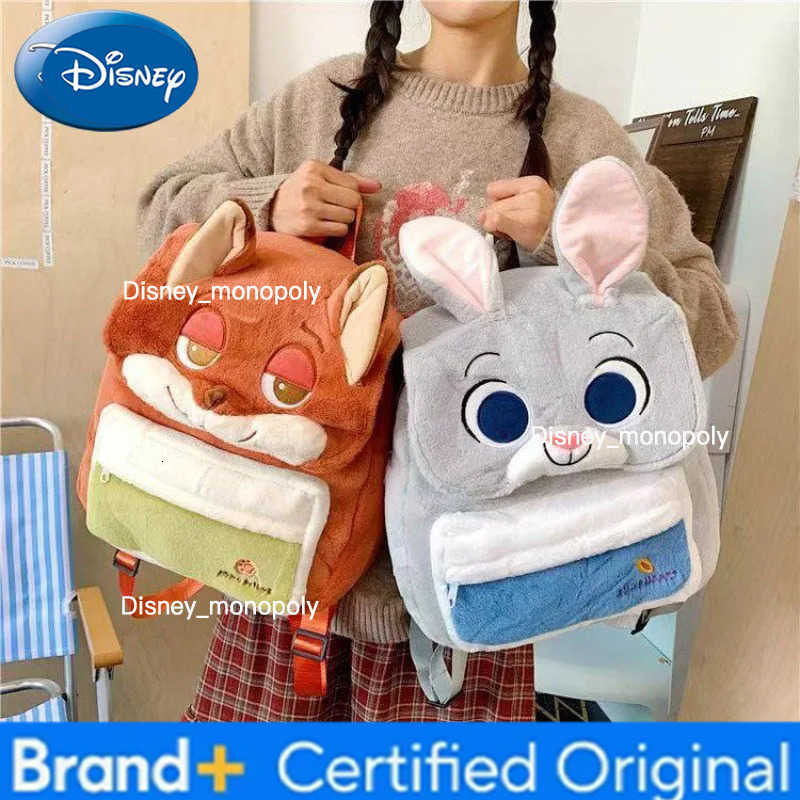 Disney 2026 New Cartoon Cute Zootopia Backpack for Women Judy Hopps and Nick Wilde Large Capacity Student School Bag H251225