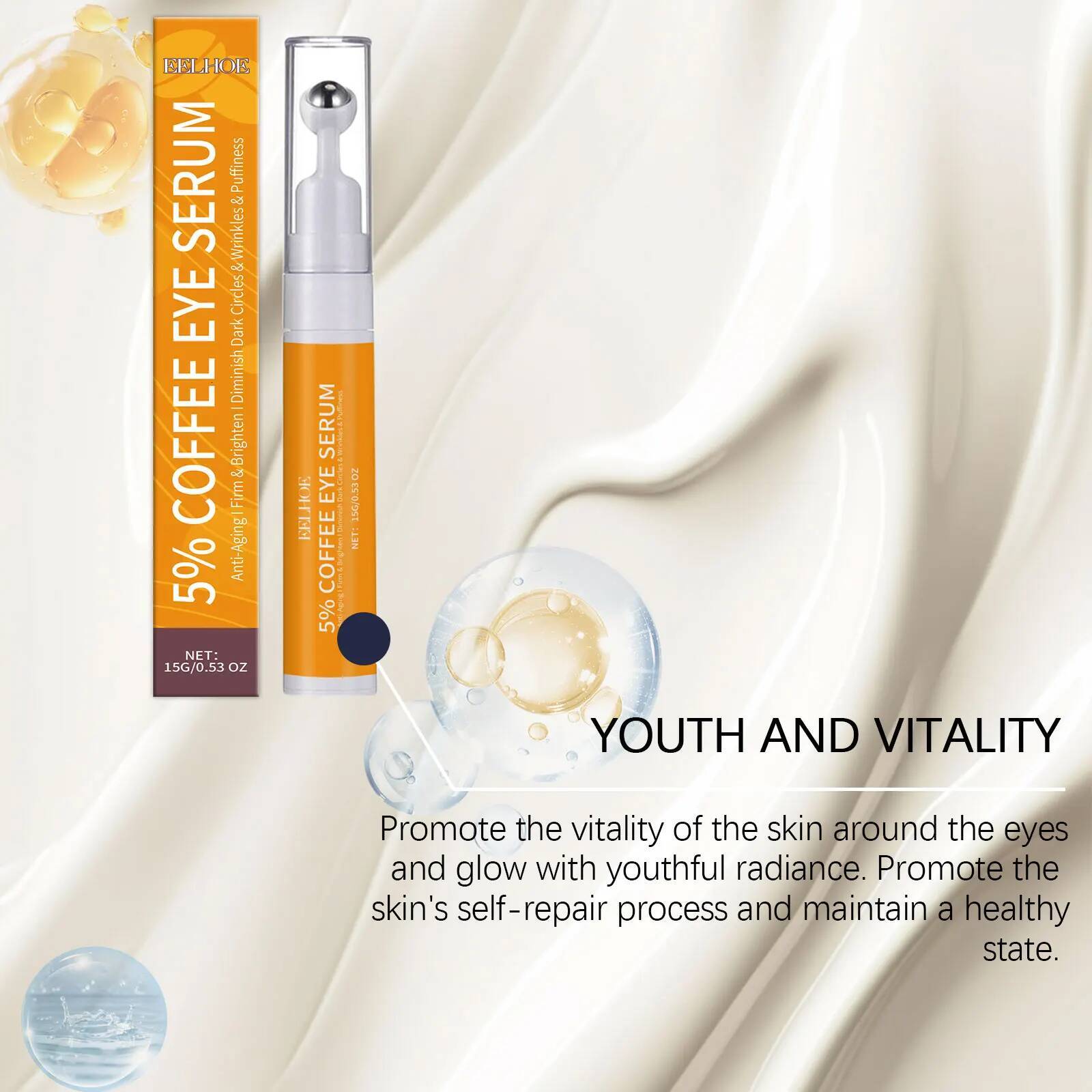 Bestseller 5% Coffee Serum Fade Eye Fine Line Collagen Lightens Dark Circles Bags Puffiness Tighten Moisturizing Under Eyes Skin Care ddmySat