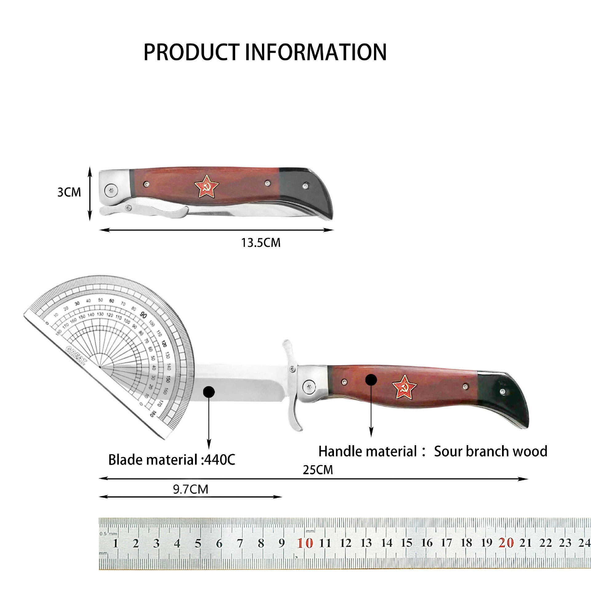 EDC Folding Knife 440C Mirror Finish Blade Resin Handle Outdoor Manual Tactics Pocket Knives Multi Tool