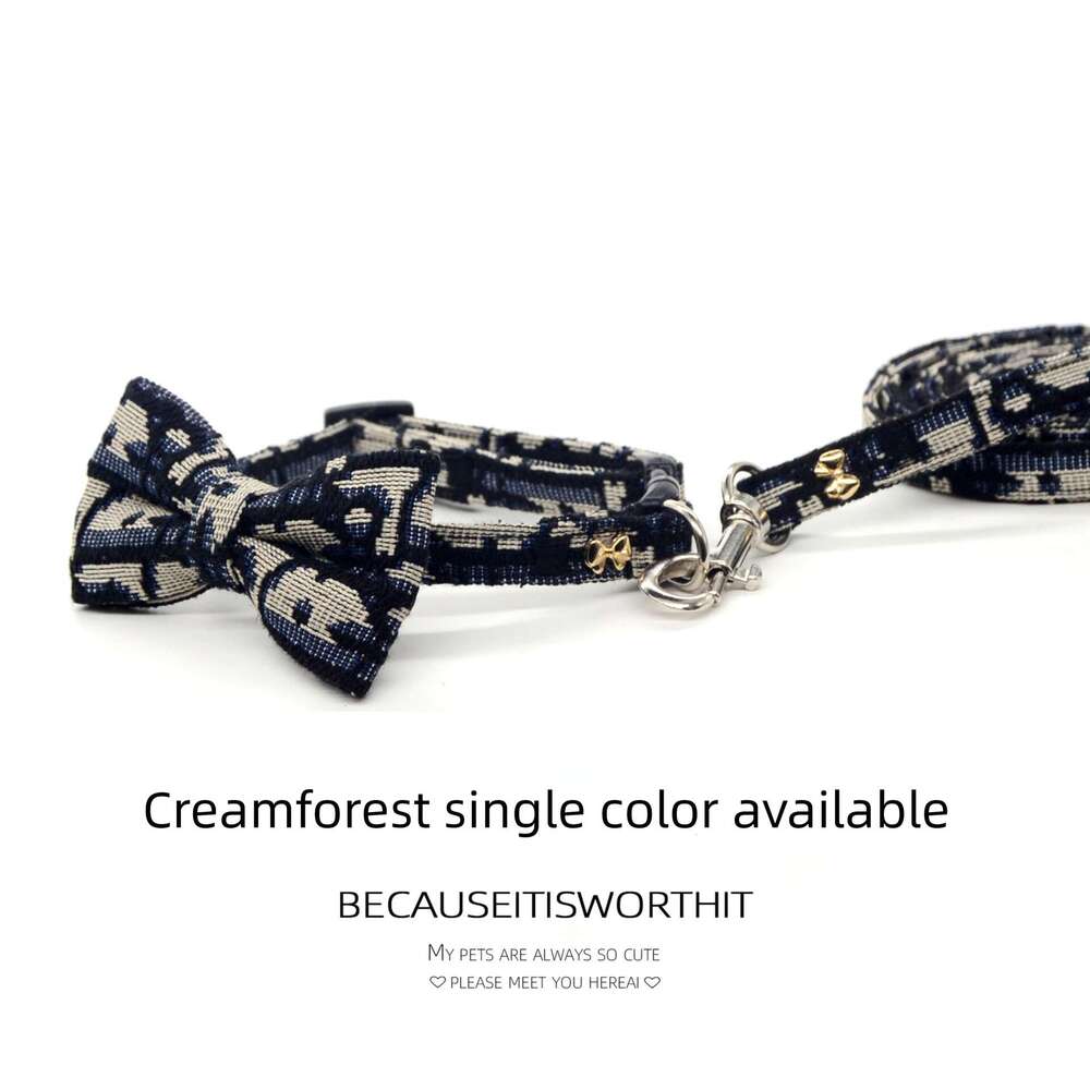 Pet Collar for Cats and Small Dogs, Cute, Thick, Safe Buckle, Handheld Rope, Bowknot, Simple, Fashionable, Dirt-Resistant