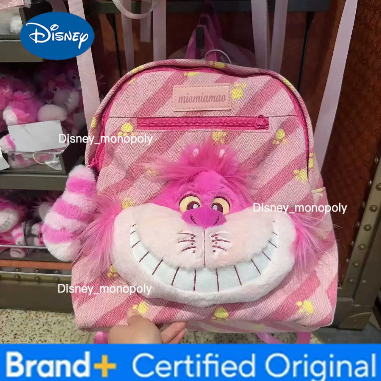 Disney Alice in Wonderland Cute Cheshire Cat Stuffed Plush Backpack Kawaii Anime Cheshire Cat Plush Bag Funny Gifts for Kids Girls H251225