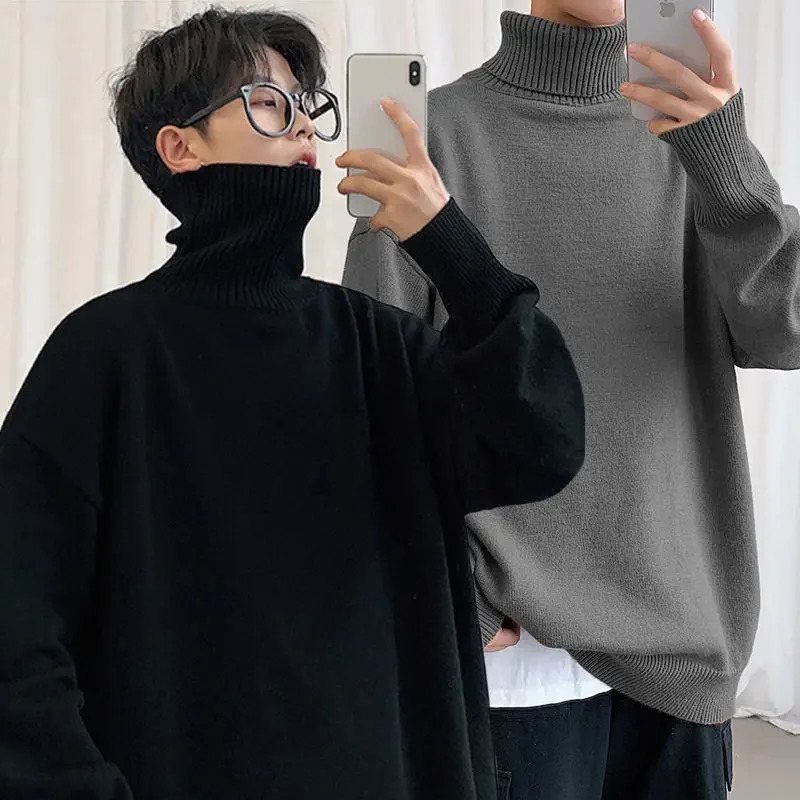 Oversize Pullover Man Loose Fit Autumnr and Winter Knitted Sweaters for Men Jumpers Korean Clothes Top Original Knitwear 251225