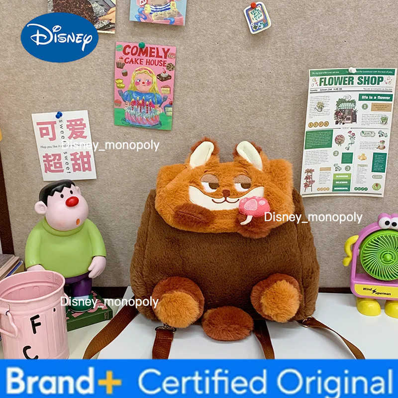 Disney 2026 New Zootopia JudyNick Plush Movie Merchandise Backpack Cartoon Large-Capacity Backpack Kindergarten Bag Child Gift H251225