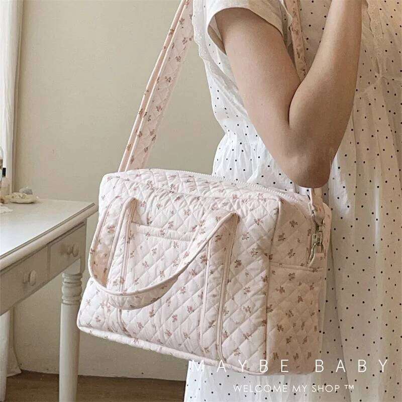 Large Capacity Floral Mommy Portable Travel Bag, Maternity Multifunctional Crossbody Storage Bag X251225