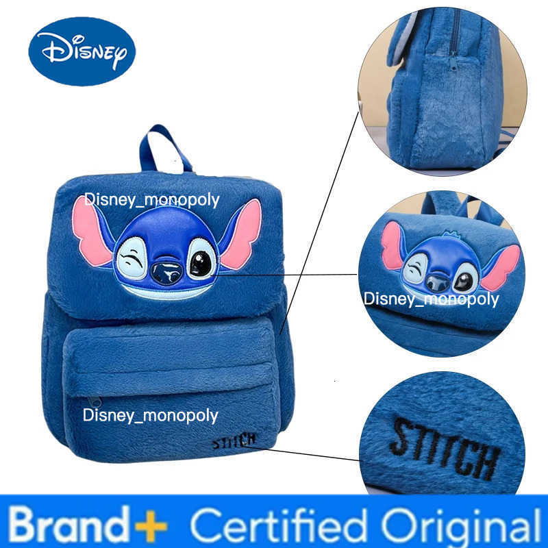 Disney Large Capacity Coral Velvet Backpack For Women 3D Cartoon Lightweight Soft Schoolbag Travel Commuting Backpack H251225