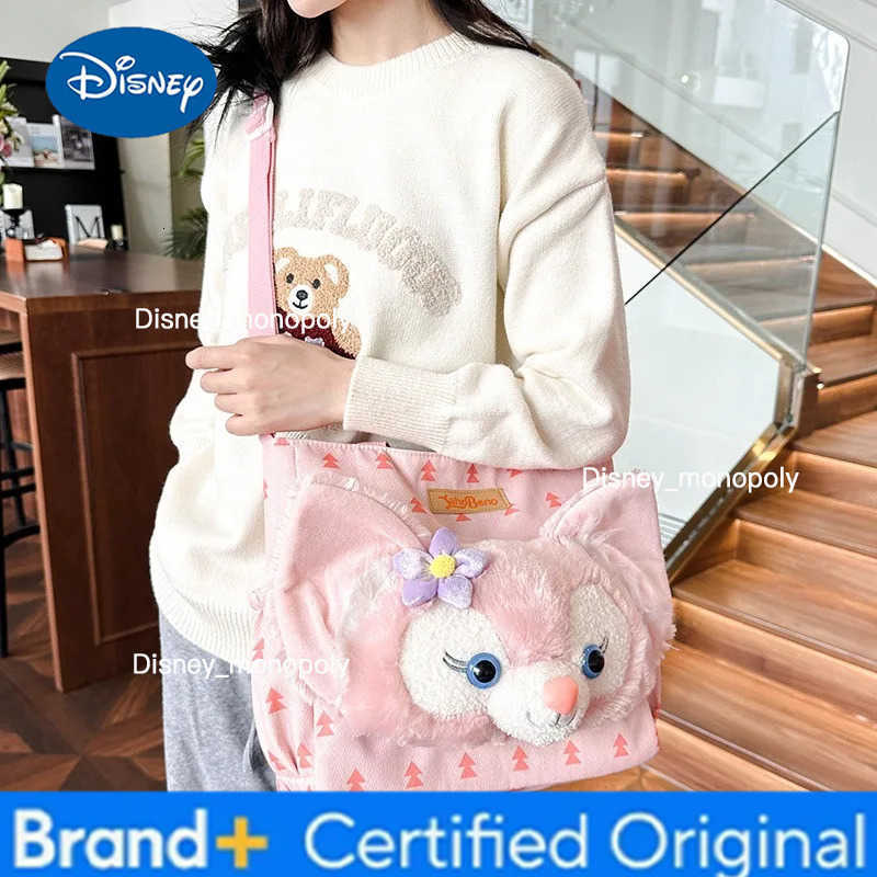 Disney New Girls School Bag Big Head Backpack Plush Fox Cartoon Versatile Cute Duffy Lina Belle Backpack Gift H251225