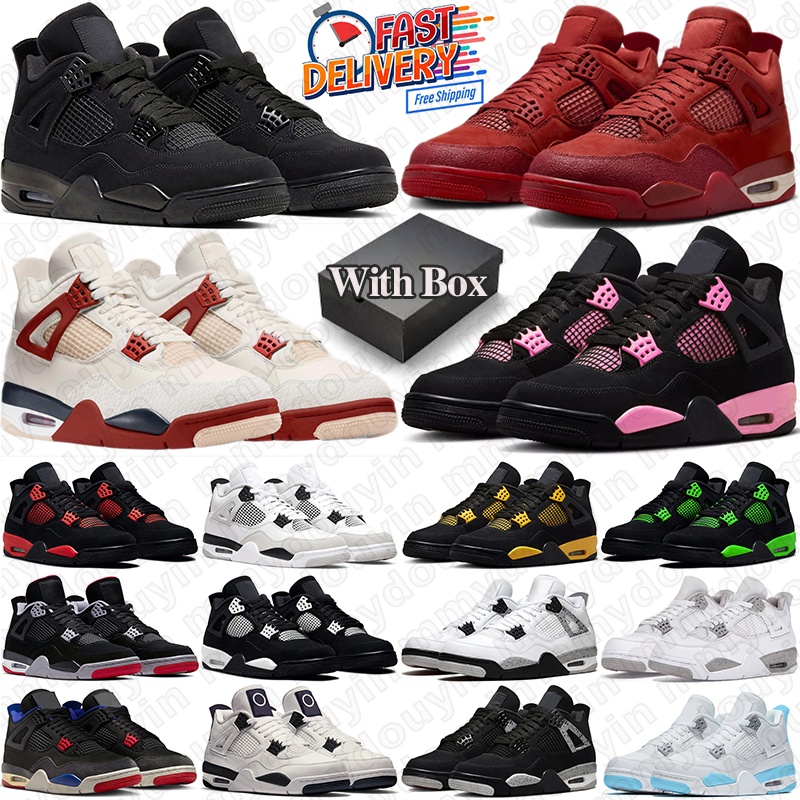 free shipping basketball shoes 4s designer sneakers outdoor trainers men womens panda black cat cactus jack 4 lightning with box airjordanretro mens jordan4shoe
