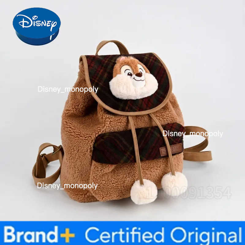 Disney New Original Plush Doll Backpack Luxury Brand Fashion Womens Backpack Cartoon Cute Backpack Large Capacity High Quality H251225
