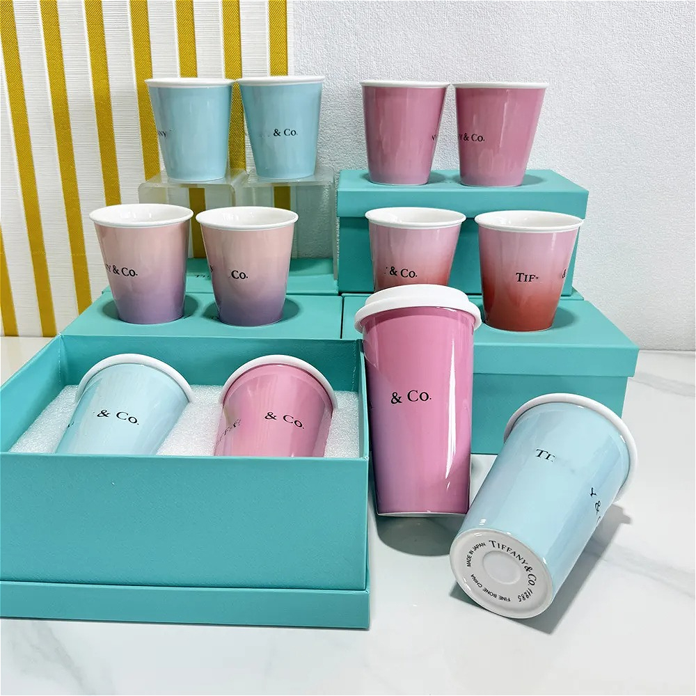 Porcelain Mugs Box With and Bag Wedding Luxury Birthday Gift Coffee Ceramic Tea Water Milk Cups Box Packaging Wedding Birthday Gifts
