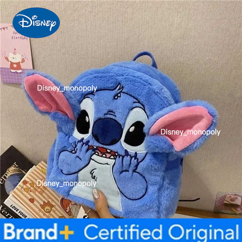 Disney New Stitch Plush Backpack Cartoon Fashion 3D Mini Womens Backpack Large Capacity Cute Childrens Schoolbag High Quality H251225