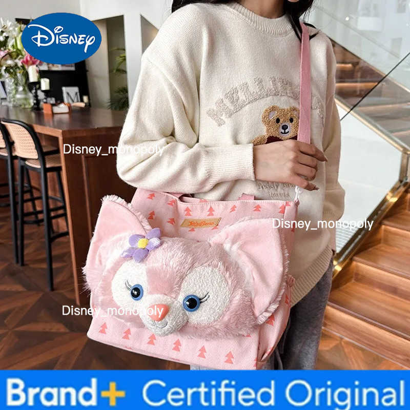 Disney New Girls School Bag Big Head Backpack Plush Fox Cartoon Versatile Cute Duffy Lina Belle Backpack Gift H251225