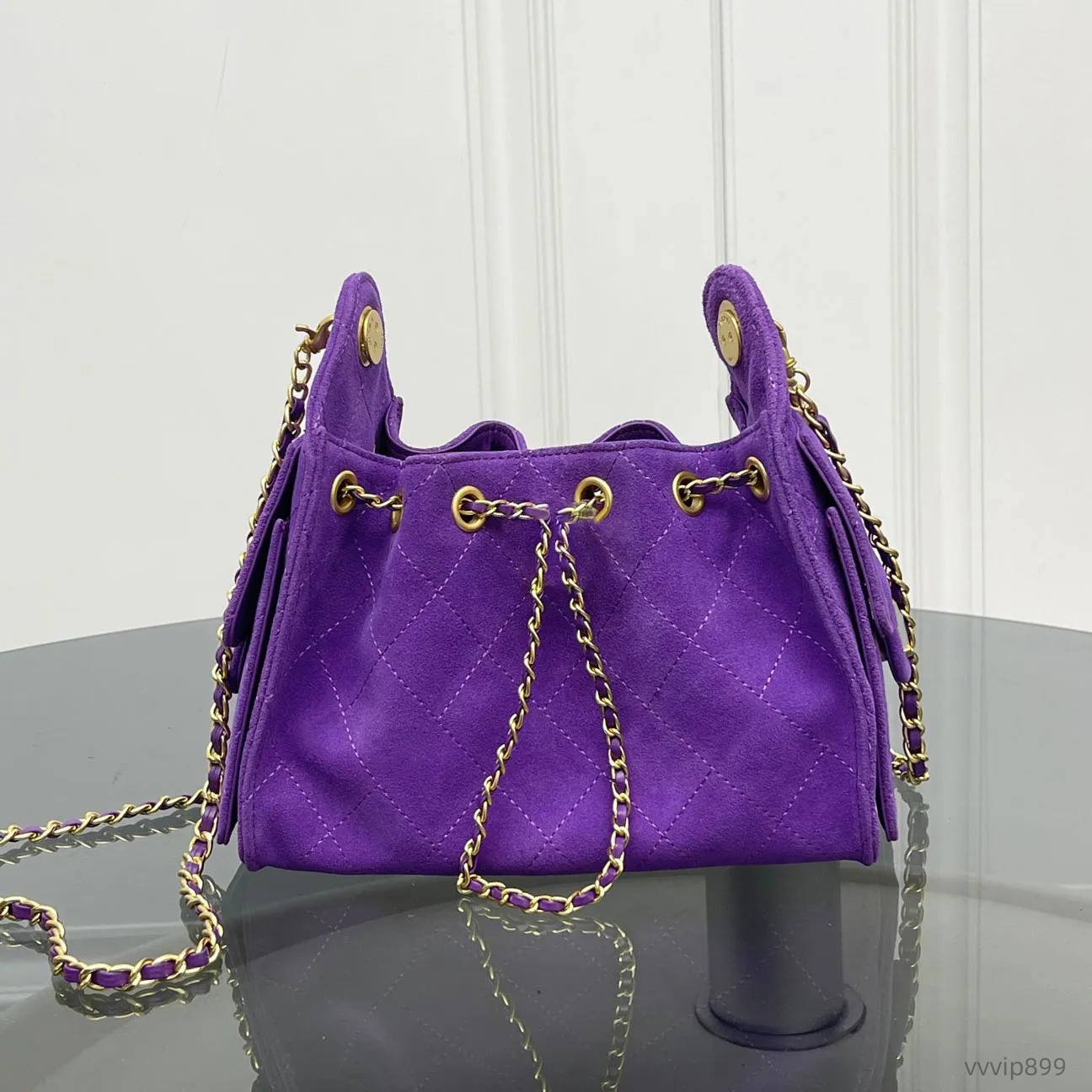 25C Luxury Bag 25 Mini Hobo Bucket Bag Women Mirror Handbag Designer Shoulder Bags Quilted Caviar Leather Crossbody Bag Designer Golden Chain Purse with Side Pockets