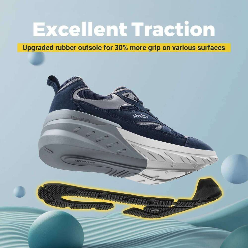 Fittington Walking Shoes For Man Extra Wide Width Sneakers With Arch Support for Flat Feet Heel Pain Relief Plantar Fasciitis X251225