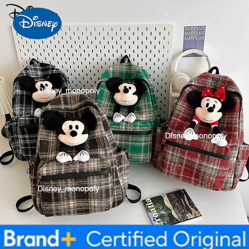 Disney Mickey 2026 New 3D Doll Backpack Fashionable High Quality Student Backpack Cartoon Versatile Large Capacity Girl Travel Backpack H251225
