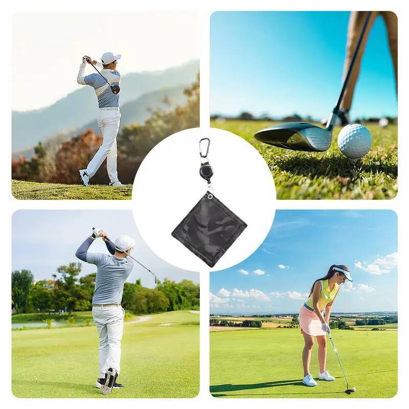 Club Cleaning Portable Bag Towel With Carabiner Clip Golf Accessories Cleaner Tool For Golfers Men Women Quickly