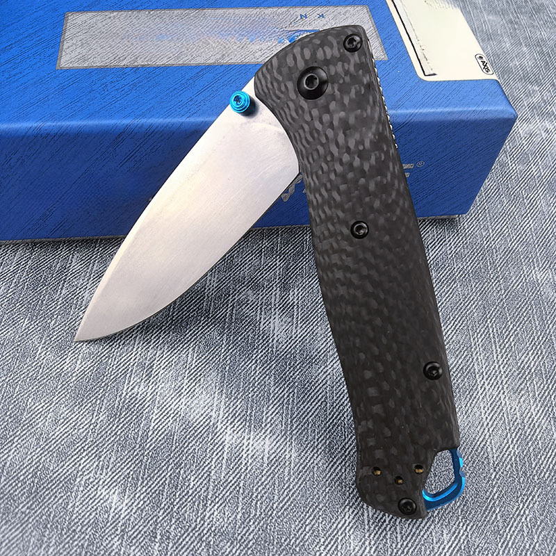BM Bugout 535 Carbon Fiber Folding Knife Damascus Steel Blade Outdoor Hiking Self-Defense Knife Wilderness Survival Knife