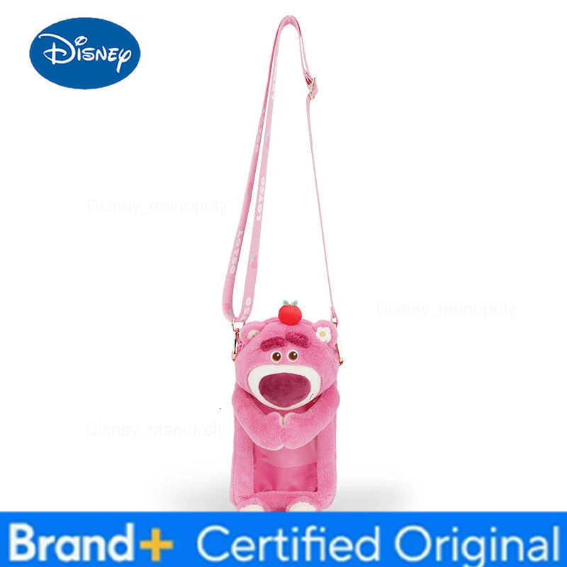Disney Strawberry Bear Crossbody Bag Cute Cartoon Anime Figure Plush Doll Daily Travel Mobile Card Bag Transparent Birthday Gift H251225