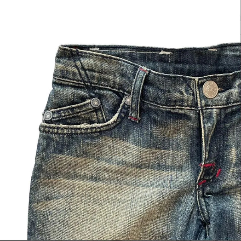 Street Fashion Trend Crown Embroidered Jeans Women Harajuku Y2K Hip Hop Joker Straight Wideleg Pants Couple Casual 251225