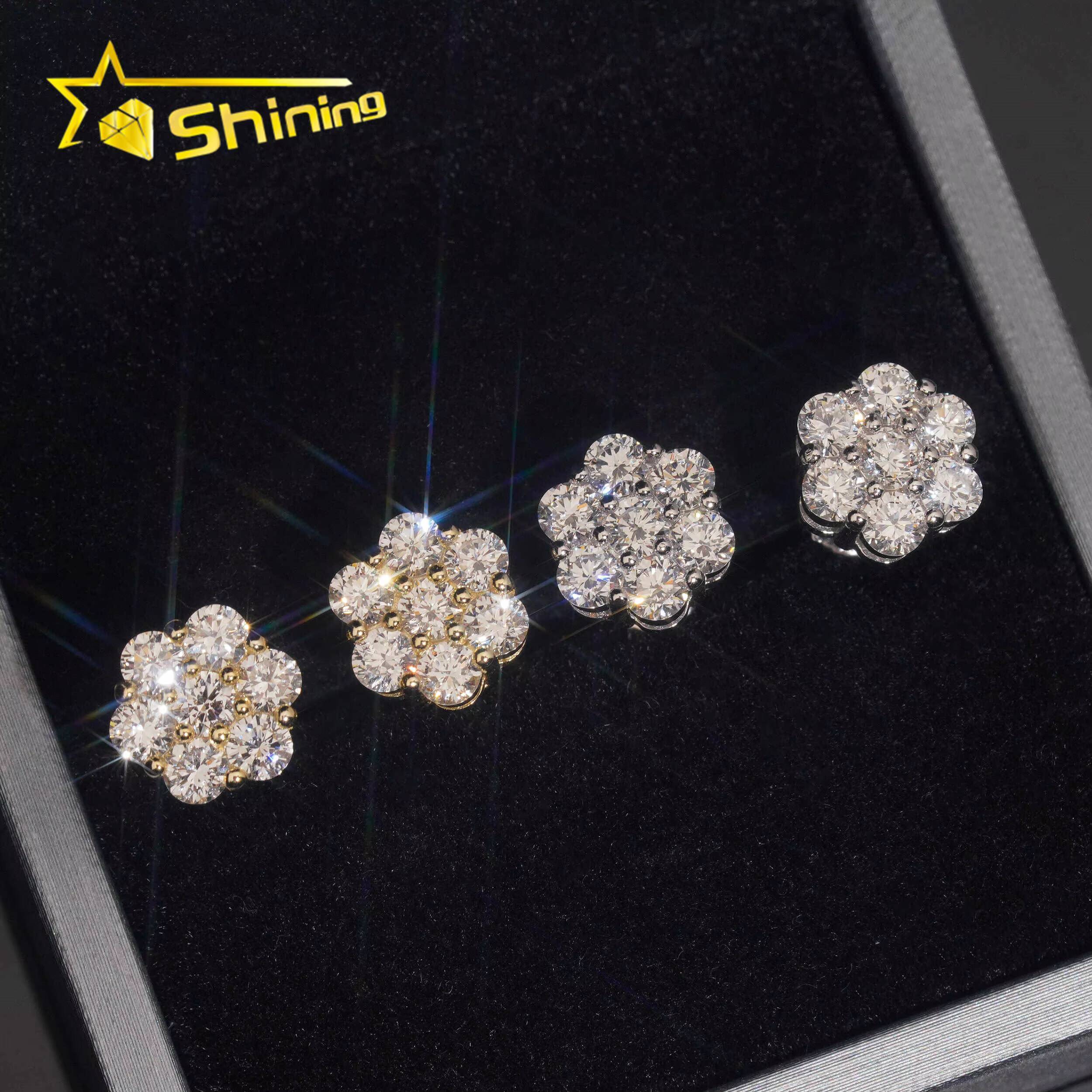 New Arrival Lab Diamond Earrings Screw Back 925 Silver Gold Plated Lab Grown Diamond Studs Earringsfor Men Women