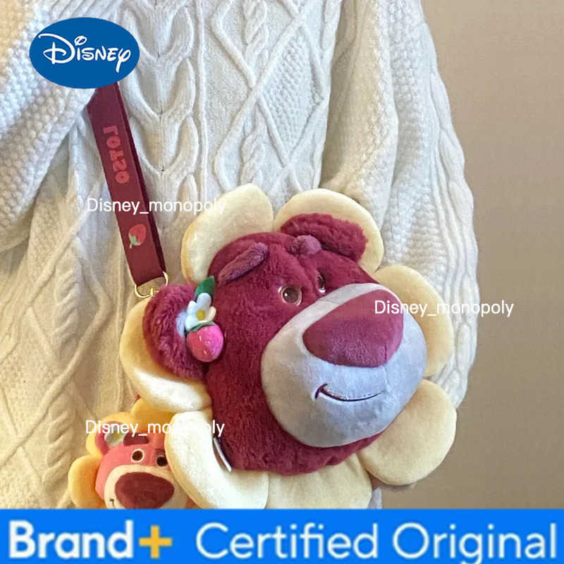Disney Anime Kawaii Lotso Strawberry Bear Cartoon Soft Multifunction Shoulder Bag Handbag Messenger Storage Bag Backpack Gifts H251225