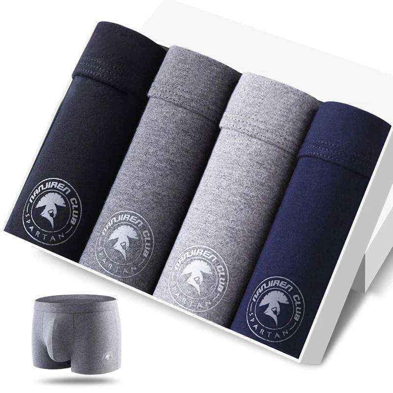 4pcs Men's Panties Sexy Shorts Cotton Underwear Male Breathable Boxers Solid Boxershorts Brand Underpants X251225