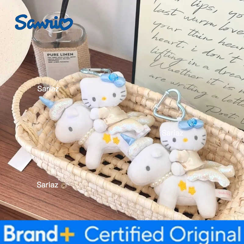 Sanrio New 12cm Plush Doll Keychain Hello Kitty Keyring Kawaii Unicorn Stuffed Bag Charm Surprise Birthday Gifts Sweet Pendant H251225