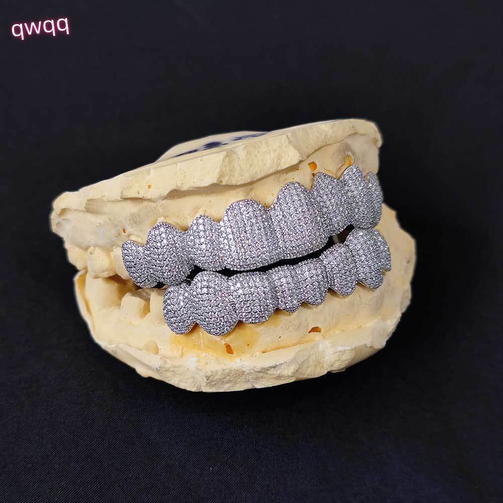 Hot Selling Custom Made Personalized Tooth Sterling VVS Moissanite Diamond Mens Iced Out Grillz Teeth Decoration