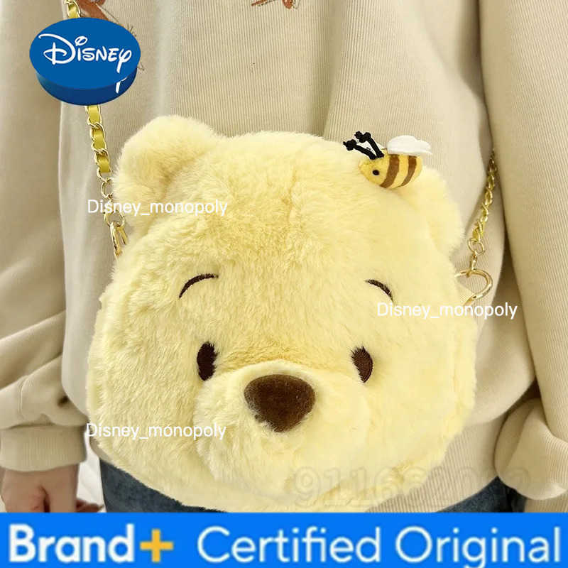 Disney Winnie The Pooh New Plush Bag Cartoon Cute Girl Plush Shoulder Bag Luxury Brand Fashion Girl Crossbody Bag Birthday Gift H251225