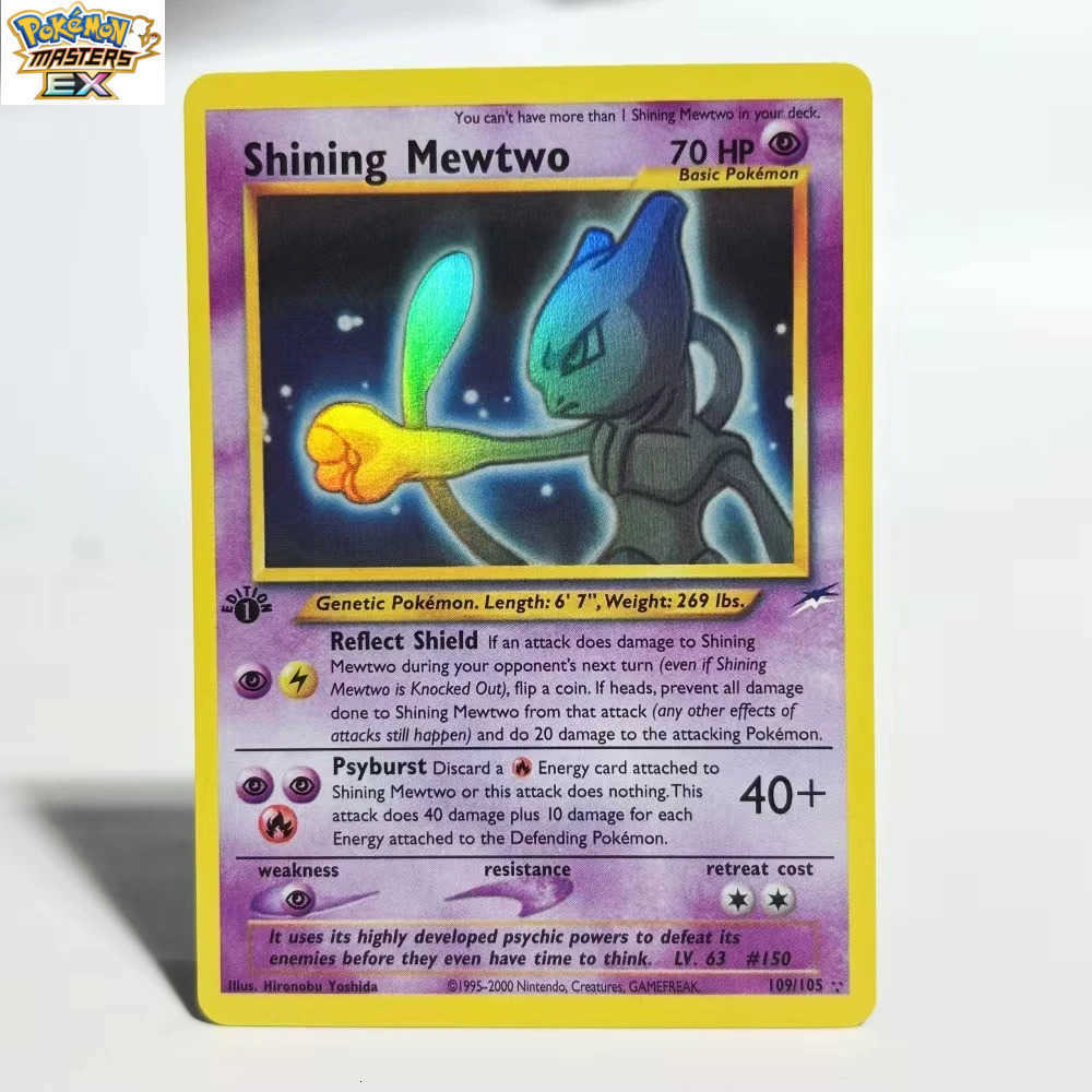 Pokemon Card 1996 Basic Edition Holographic Gengar Mewtwo Lugia Raichu Hobbies Rare Collection Battle Card Toys Gifts Proxy Card L251225N0U7