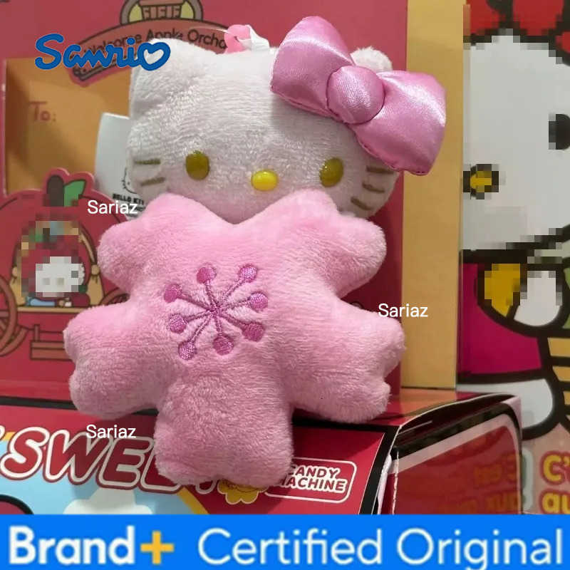Sanrio Sanrios Black Skin Cherry Blossom Series Plush Doll Pendant Sakura Hello Kitty Plush Toys Kawaii Keychain Backpack Pendant gift H251225