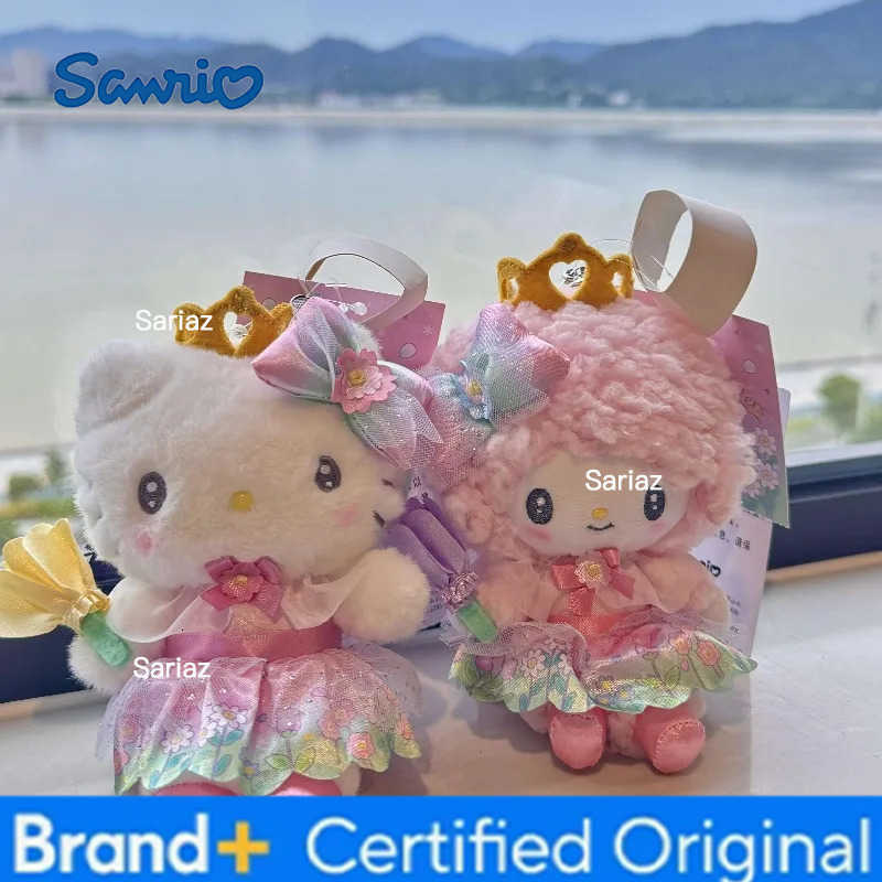 Sanrio New Flower Fairy Series Hello Kitty Plush Toy Keychain My Sweet Piano Blossom Stuffed Backpack Accessory Kawaii Gifts H251225