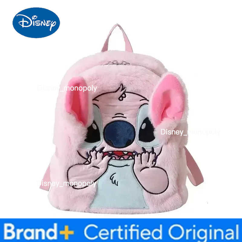 Disney Stitch Plush New Backpack Cartoon Fashion 3d Mini Womens Backpack Large Capacity Cute Childrens Schoolbag High Quality H2512251