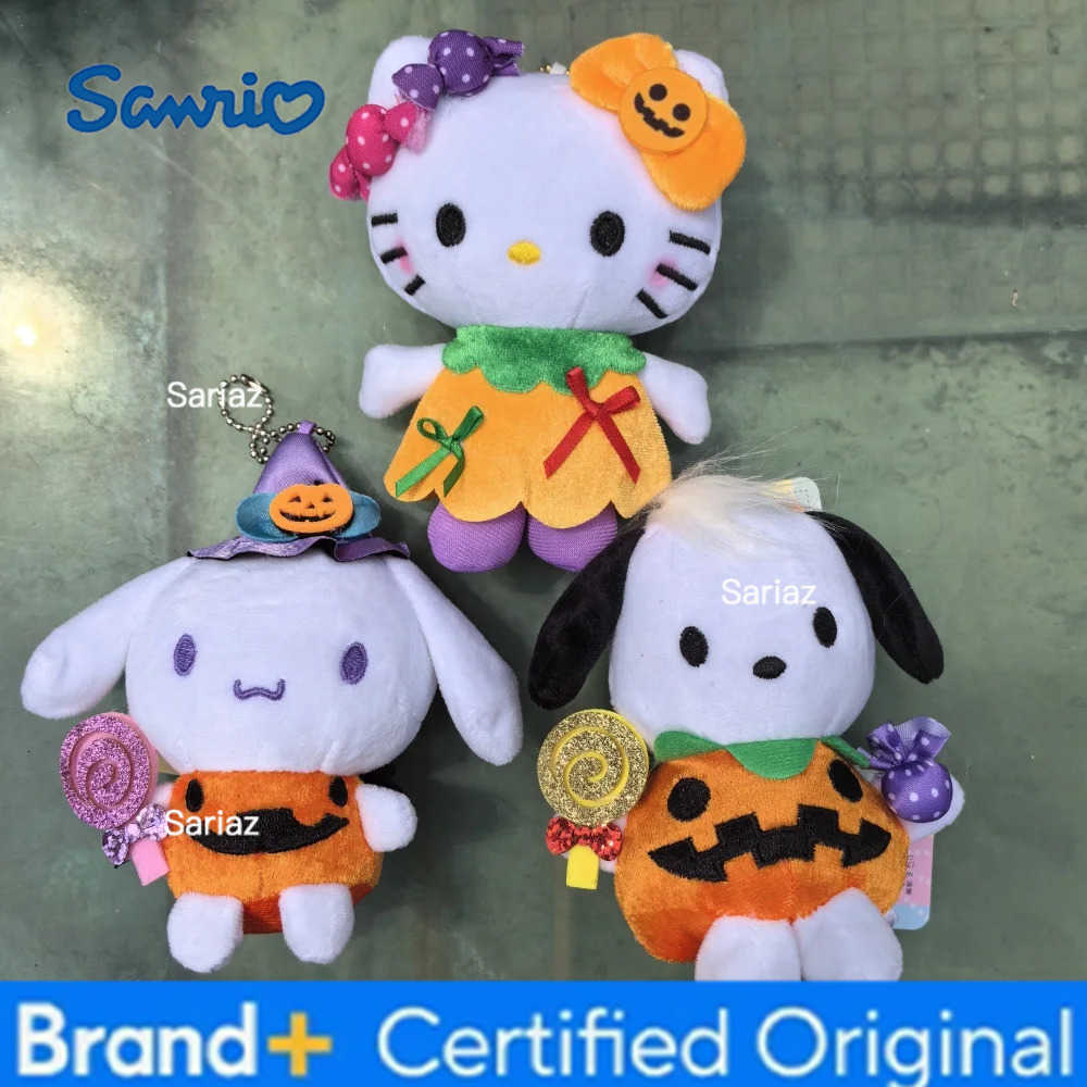 Sanrio Halloween HelloKitty Pochacco Plush Pendant Plush Toy Bag Accessories Keychain Pendant Bag Car Stuffed Keyrings H251225