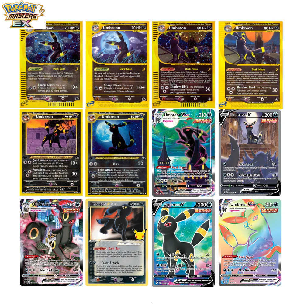 Umbreon Pokemon Proxy Cards UmbreonV/VMAX Series Cards Hobbies Rare Collection Battle Cards Toys Gifts L251225RLPS
