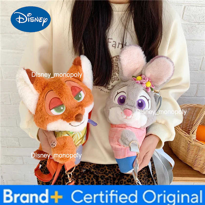 Disney New Judy Nick Plush Toy Backpack Zootopia Backpack Birthday Gift Hot Sale Animal Character Doll Kids Toy Popular Cartoon Movie H251225