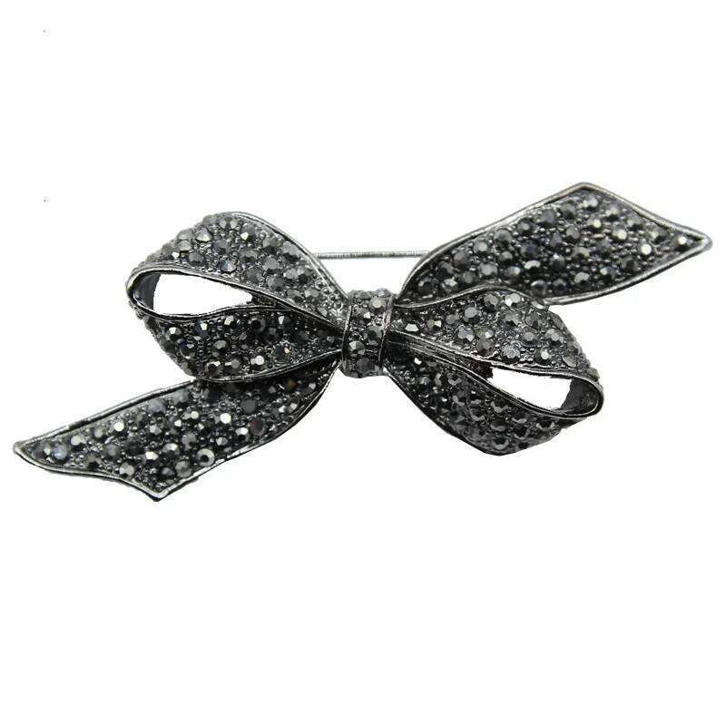 women retro black bow brooch fashion suit accessories pins 25N1225