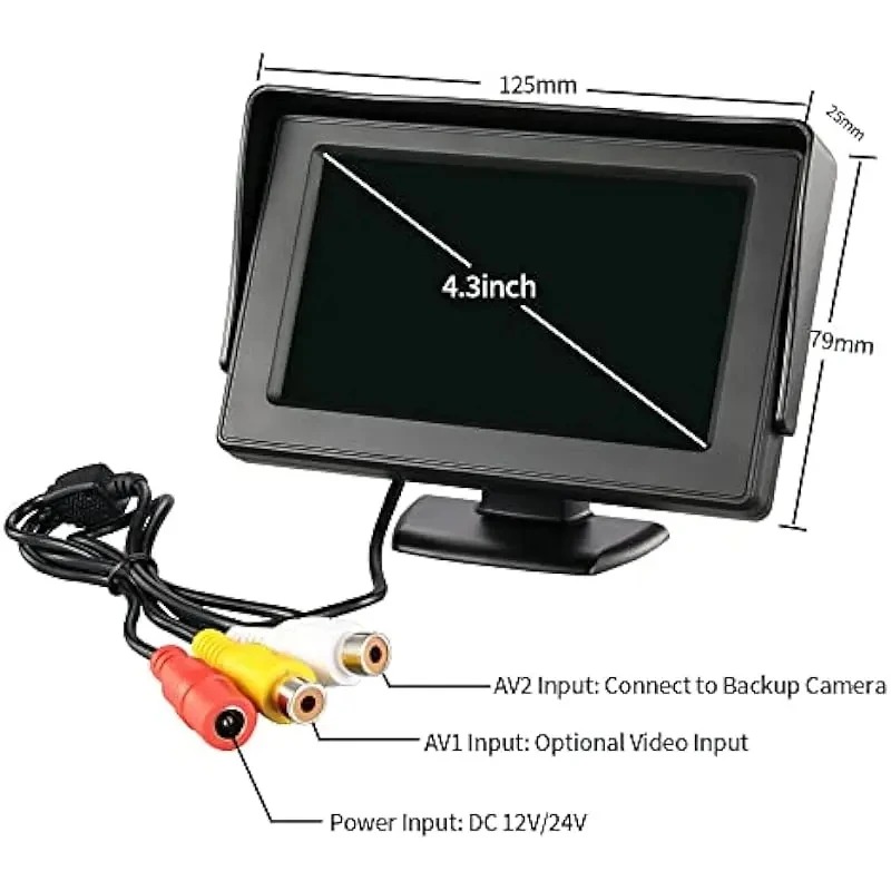 4.3in Car Display Easy to Install High-definition Reversing Image Universal Machine Display Car Monitor