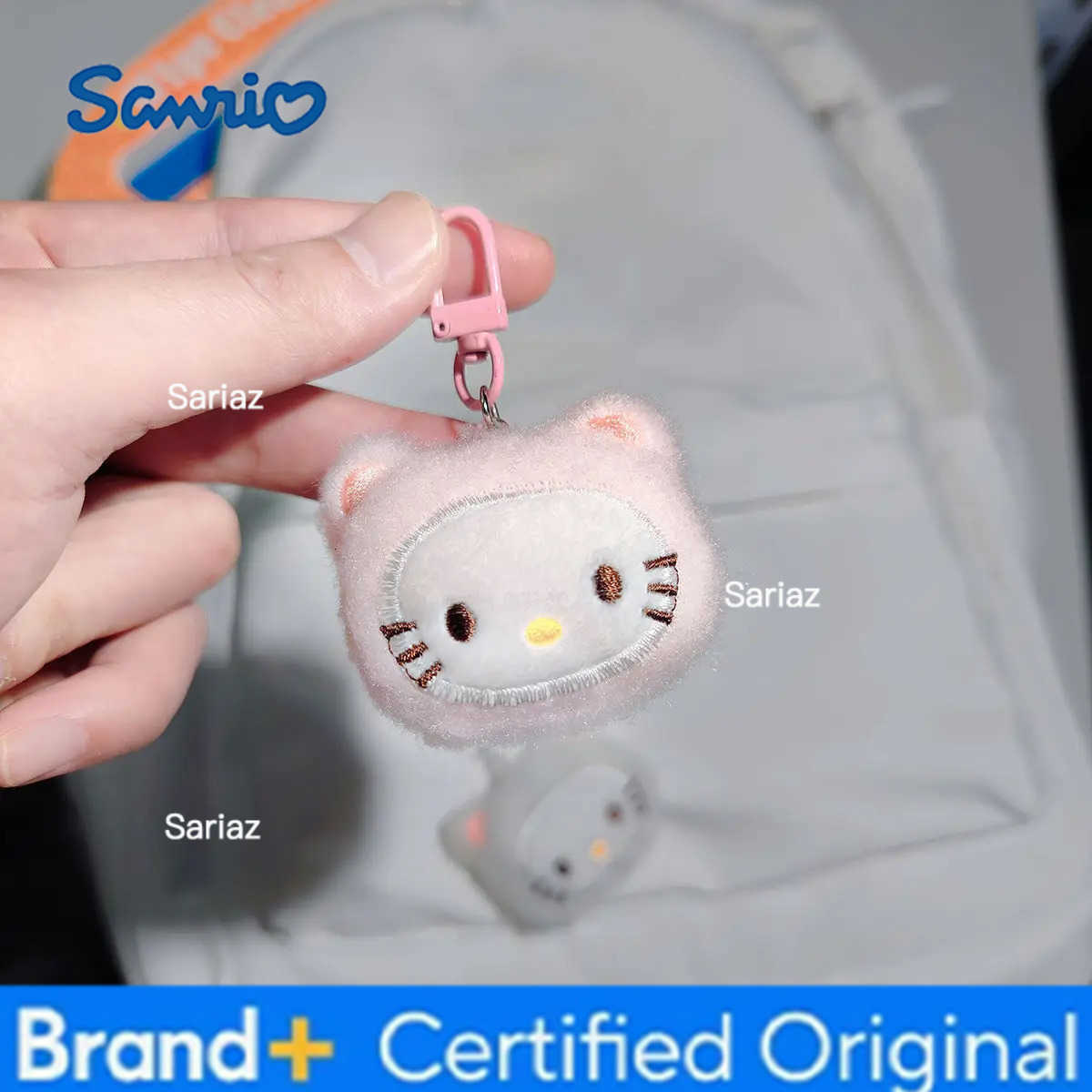 Sanrio Kawaii Hello Kitty Embroidered Plush Doll Keychain Sweet Girl Cute KTM Backpack Pendant Keyring Decoration Holiday Gifts H251225