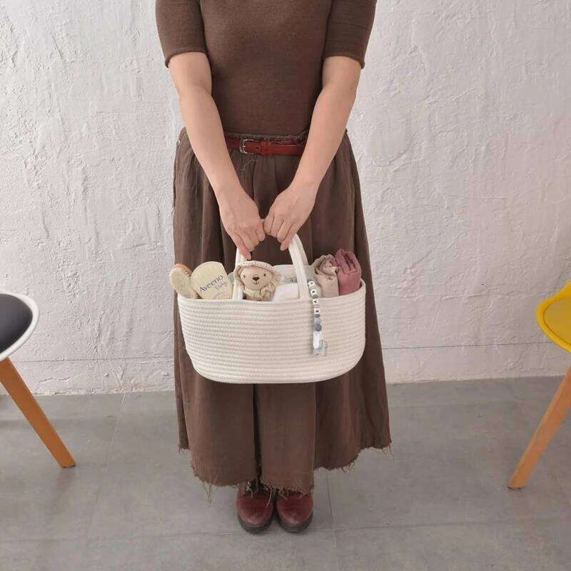 Mommy Cotton Rope Diaper Bag Travel Portable Handbag Multifunctional Baby Products Organizer Basket X251225