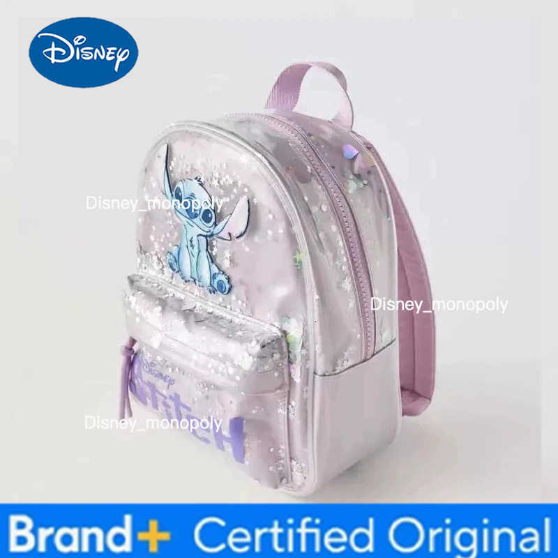 Disney 6 styles Kawaii Lilo Stitch Plush or Glossy Messenger Bag Cartoon Large-Capacity Student Backpack Kindergarten Bag Gift H251225