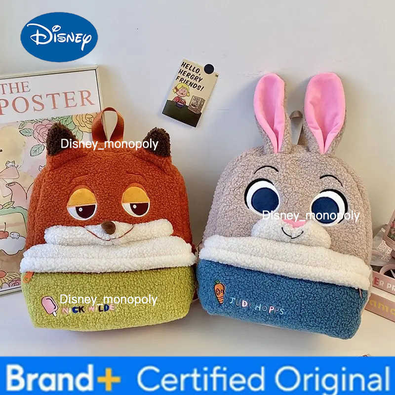 Disney Nick Judy Backpack Cute Cartoon Plush Backpack Ultra Lightweight Large Capacity Doll Bag for Students Kids Gift H251225