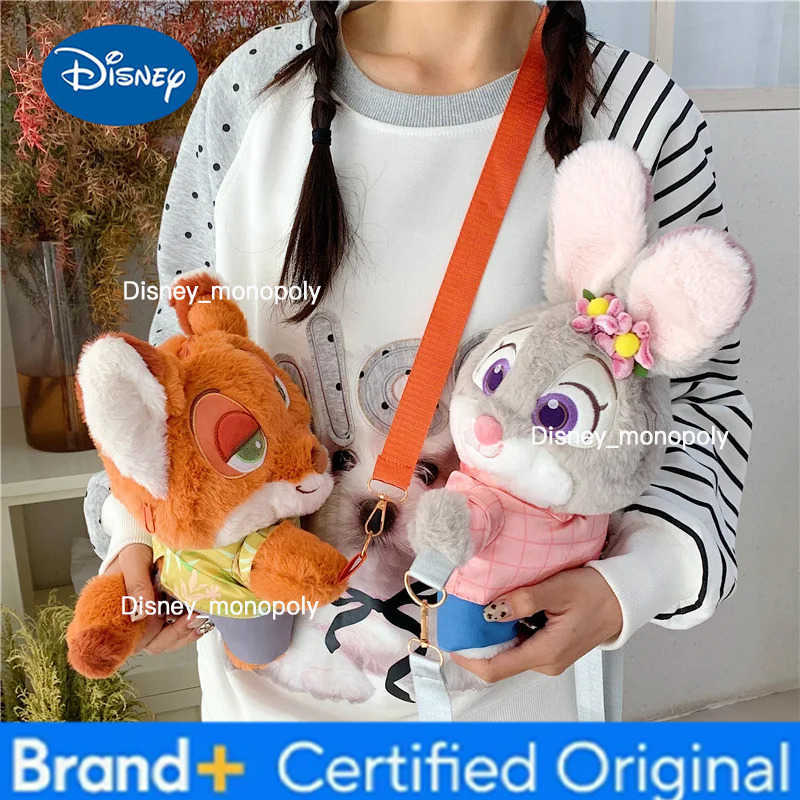Disney New Judy Nick Plush Toy Backpack Zootopia Backpack Birthday Gift Hot Sale Animal Character Doll Kids Toy Popular Cartoon Movie H251225