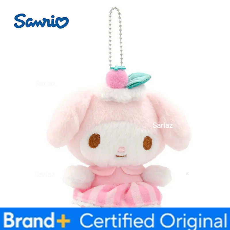 Sanrio 10cm Genuine Plush Toys Hello Kitty My Melody Kuromi Stuffed Animals Doll KeychainSmall Pendant Christmas Birthday Gifts H251225