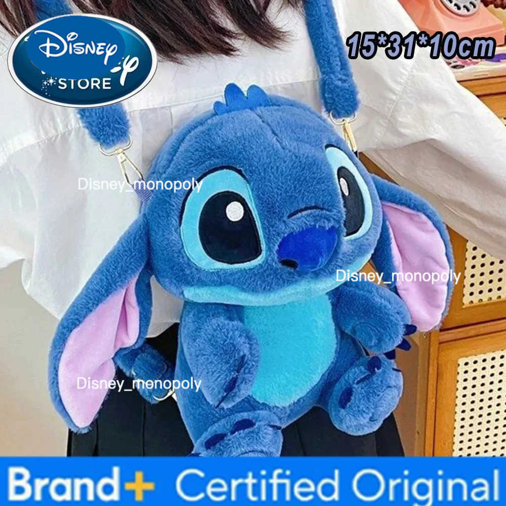Disney New Plush Backpack Ins Japanese Blue Stitch Funny Cartoon Large-Capacity Student Backpack Kindergarten Bag Child Gift H2512251