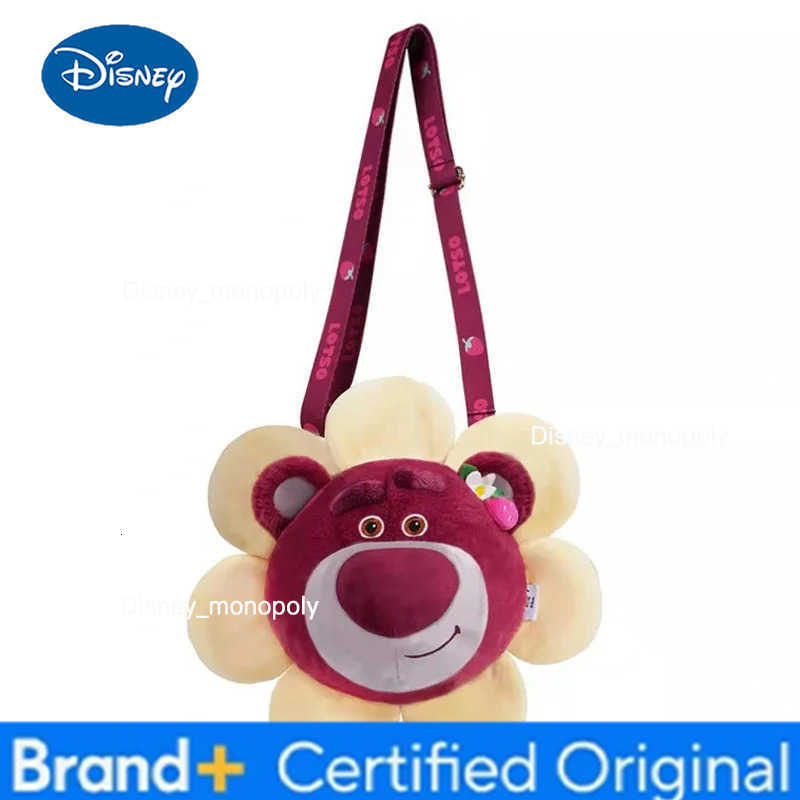 Disney Anime Kawaii Lotso Strawberry Bear Cartoon Soft Multifunction Shoulder Bag Handbag Messenger Storage Bag Backpack Gifts H251225